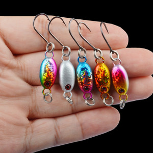 3g 5g Micro Mini Jig en métal avec paillettes brillantes, yeux sanglants 3D, type cuillère, Vibe Jigging, leurre bionique coulant, hameçon simple - Product Image 4