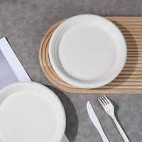 Assiettes jetables biodégradables en amidon de maïs - Modèle LHP01~05 - Vente directe d'usine pour sushis, repas légers, salades, barbecues