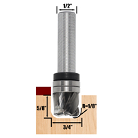 Fraise à rainurer ultra-performante Up Cut, fraises à rainurer à roulement pour le nettoyage des rainures, motif en spirale pour le travail du bois, tige de 1/2 pouce