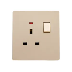 Newest Design 13A 3 Flat UK Pin Top Plug DP Switched Socket Wholesale