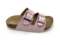 Impression spéciale OEM Logo personnalisé bout ouvert PVC injection semelle plate daim liège chaussures antidérapantes pour enfants-tendance de la mode pour l'été