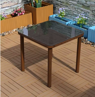 Meubles d'extérieur en aluminium en gros, style îlot, pour hôtels, table et chaises en aluminium Teslin et verre pour la détente