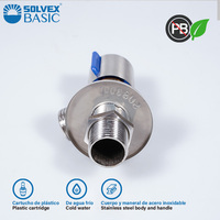Harga Terjangkau SOLVEX Basic Angle Manual Inlet 1/2\" NPT 1/2\" Outlet Ulir Luar Baja Tahan Karat Chrome Brushed SF-35210