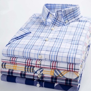 <span class=keywords><strong>Camicia</strong></span> Estiva da Uomo in Tessuto Oxford 100% Cotone, <span class=keywords><strong>Camicia</strong></span> a <span class=keywords><strong>Quadri</strong></span> a <span class=keywords><strong>Maniche</strong></span> <span class=keywords><strong>Corte</strong></span> - Product Image 2