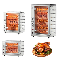 Machine à poulet commerciale en acier inoxydable, grande capacité, barbecue au gaz, rôtissoire à poulet