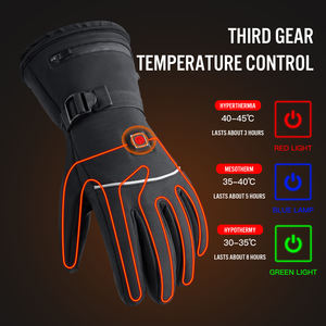 Guantes de esquí de invierno de cuero con aislamiento de alta calidad, correa de muñeca impermeable, guantes de Snowboard de trabajo a prueba de viento, deportes al aire libre, calefacción - Product Image 6