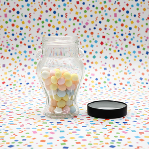 Nuevos Frascos Altos de Plástico de 212 ml, Recipientes Transparentes Reutilizables con Tapas Doradas para Mermelada, Miel, Encurtidos, Dulces y Lociones - Product Image 1