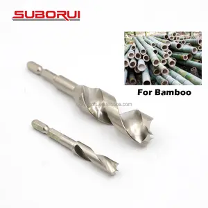 SUBORUI JIS standart Brad noktası HSS 4241 bambu Hex Shank sert ahşap büküm matkap ucu bambu ahşap delme için