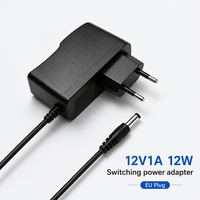 Adaptateur secteur 12V 1A AC/DC 100-240V 12W, transformateurs d'alimentation 5,5*2,1 mm, adaptateur mural en ABS pour bandes lumineuses LED