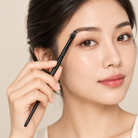 Pinceau de maquillage professionnel KB128 avec fibre de haute qualité de 0,07 mm, virole en aluminium épaissie et manche en bois de qualité supérieure