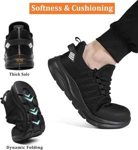 LUPWEE Baskets de sécurité Hommes Femmes Embout en acier antidérapant <span class=keywords><strong>Chaussures</strong></span> d'été confortables et légères en maille anti-crevaison - Product Image 6
