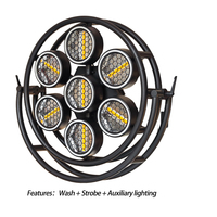 Igracelite - Juego de 7 Luces LED Retro Halo para Escenario, Luces Intermitentes de Fondo para Conciertos, Fiestas, Clubes, Bares, Luz Cálida Blanca, Matriz COB