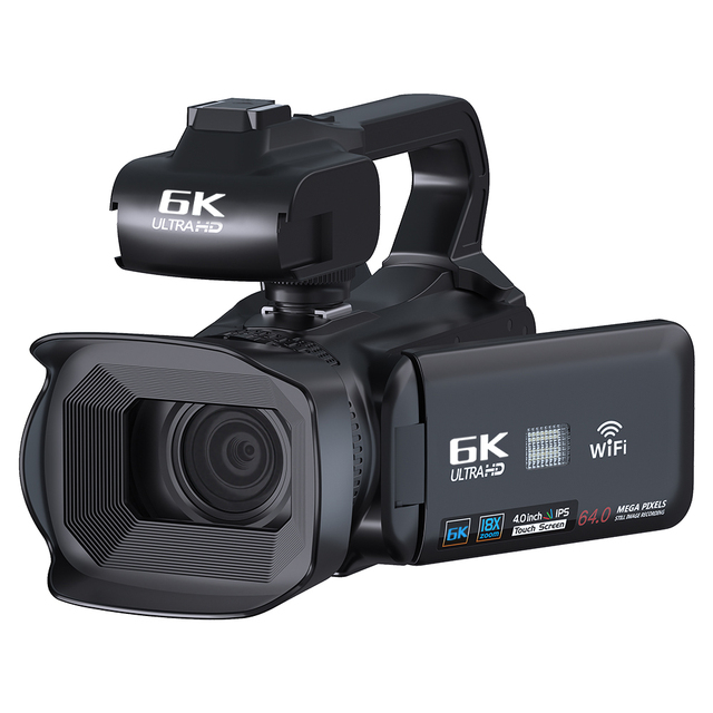 Camcorder Video Camera 6K HD Auto Focus Vlogging Camera for YouTube 64MP WiFi Webcam 4" Touch Screen