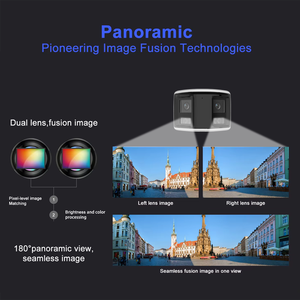 Hik OEM 8MP Lente dual 180 ° Panorámica <span class=keywords><strong>CCTV</strong></span> Alarma de luz roja y azul Disuasión activa Cámara IP Poe IP67 Micrófono y altavoz Visión en color - Product Image 5