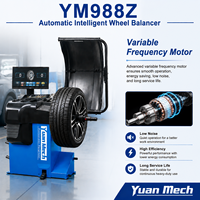 Équilibreuse de roues de voiture entièrement automatique YM988Z avec indication laser, fréquence variable, certifiée CE, moteur 250W, alimentation 220V