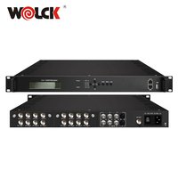 Transmodulateur 16 en 1 Mux-scrambling Tuner DVB-S vers modulateur RF 16 sorties de porteaux 16 en un Modulateur QAM