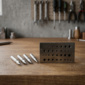 Tapered Steel Rotary Grinding Burrs <b>Set</b> with 20 Hole Storage Block for Jewelry Making DIY Tools - Product Image 4