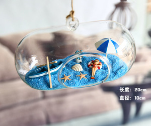 Vase en verre paysage mousse suspendu flacon succulent bricolage décoration de bureau en pot - Product Image 5