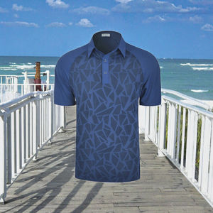 Camisetas de Golf de Verano para Hombre, Tejido Geométrico, Liso Teñido, Transpirable, Absorbe la Humedad, Manga Corta, Secado Rápido, para Camiseta OEM - Product Image 3