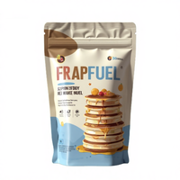 Pochette debout personnalisée à impression numérique, résistante à l'humidité, pour poudre de protéines, mélange de crêpes, faible MOQ, qualité alimentaire, finition mate, fermeture éclair refermable