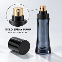 Botol Parfum Kaca Warna-warni 30ml Model Slim Waist Grosir, Botol Semprot Parfum Mini Kosong dengan Tutup Hitam