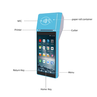 Sistema POS Android móvil inalámbrico de 5,5 pulgadas, impresora térmica de recibos de 58MM, escáner de código de barras PDA 2D QR, Terminal POS portátil