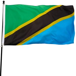 Flagnshow 90x150 cm Drapeau tanzanien de sérigraphie en polyester imperméable - Product Image 2