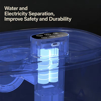 Fontaine à eau pour animaux de compagnie NicePets en acier inoxydable 304 |   Séparateur eau-électricité sans fil |   Fontaine silencieuse anti-brûlure à pompe pour chats et chiens