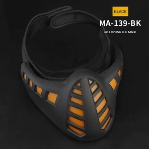 Năm mới phụ nữ đen Nylon Facial Mask Halloween Giáng sinh Cosplay Đảng Tactical LED mặt nạ - Product Image 3