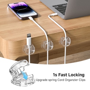 Organizador de Cables Retráctil Automático de Plástico Minimalista con Clip de Fijación con Resorte para Cargador de Teléfono Móvil - 2.4x2.4x1.6cm - Product Image 2