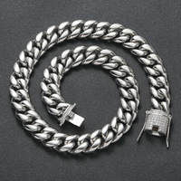 BESXL0342 acier inoxydable 8mm 16-22 pouces Miami cubain lien chaîne collier Zircon Stocks mode fêtes cadeaux unisexe enfants
