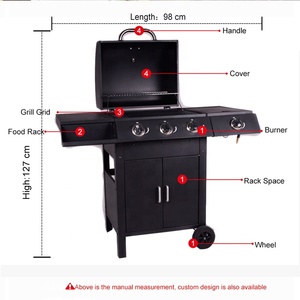 Outdoor Barbecue <strong>Bbq</strong> <strong>Charcoal</strong> <strong>and</strong> <strong>Gas</strong> Grill Combo Trolley Grill Flameless <strong>Gas</strong> Grill <strong>Bbq</strong> - Product Image 3