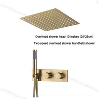 Ensemble de robinet mural salle de bain haute pression 10 ''pommeau de douche pluie et pommeau de douche à main
