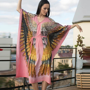 Nuova Blusa da Spiaggia con Stampa Ali d'Angelo, Cardigan Protettivo per Vacanze al Mare, Copricostume per Bikini - Product Image 1