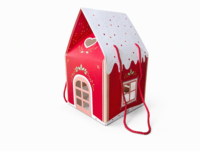 Sac cadeau en papier en forme de maison avec fenêtre et poignée en corde, emballage de Noël pour chocolats, bonbons, biscuits, pâtisseries, présentation de cadeaux