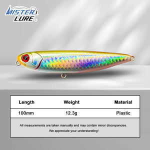 MISTER LURE Esca Artificiale in Plastica 100mm 12.3g con Triplo Amo per Trota, Spigola, Luccio, Esca da Pesca in Superficie - Product Image 3