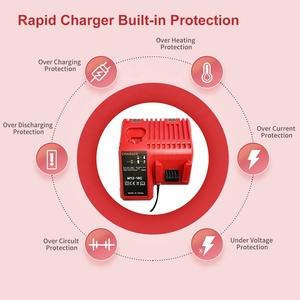 Cargador de Batería Rápido de Repuesto para Baterías de Iones de Litio MilWaukes de 12V-18V M 12 y M 18S 48-11-1850, Herramientas Eléctricas - Product Image 6