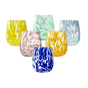 Juego de 6 Vasos de Vidrio con Diseño de Gotas de Luna, 330 ml - Product Image 1