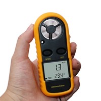 Anemómetro Digital de mano 0-30 m/s Medidor de velocidad del viento-10 ~ 45C Probador de temperatura Anemómetro con pantalla de retroiluminación LCD