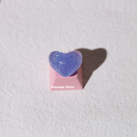 1pcs Cute Pink Crystal Heart Keycap pour Cherry MX Switch Clavier mécanique DIY en acier inoxydable avec Loving Heart Design