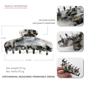 Pinza de pelo de acetato de celulosa con concha de tortuga <span class=keywords><strong>Alexander</strong></span> francés, accesorios grandes para el cabello con diamantes de imitación - Product Image 6