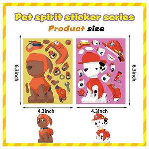 Créez vos autocollants interactifs pour chiens mignons, 8 designs, adorables autocollants pour changer le visage des chiots, imperméables, pour l'artisanat DIY, idée cadeau - Product Image 2