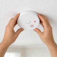 Promotion : Détecteur de fumée autonome avec bouton de test et fonction silencieuse, capteur de sécurité incendie domestique pour chambre et appartement