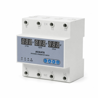 Commutateur de transfert automatique triphasé ATS 63A sur rail DIN avec protection contre les surtensions et les sous-tensions, affichage LED, réglable, CE CB