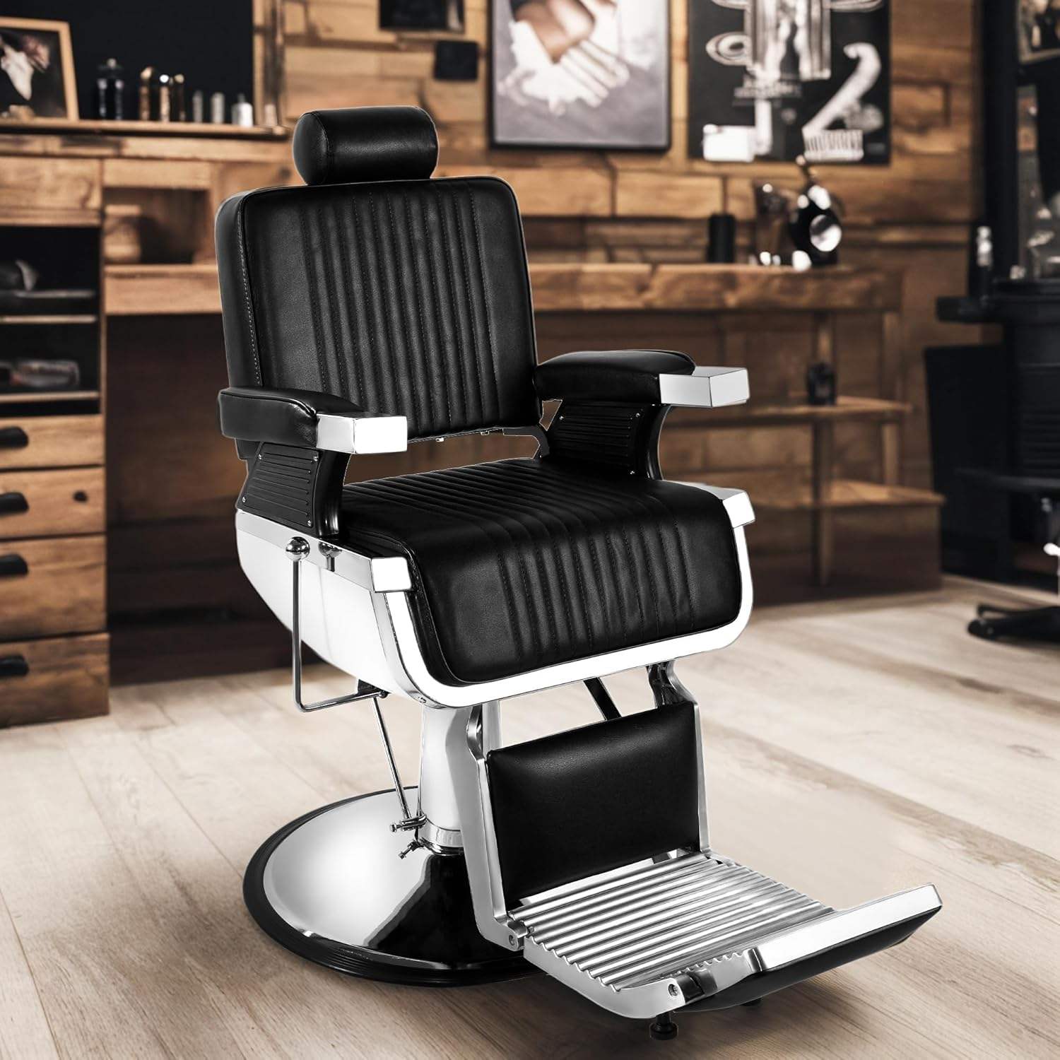 China Supplier Europe Standard Barber Chair Custom Classic Black - Main Image