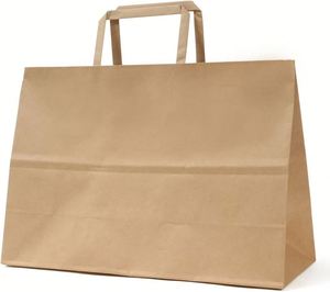 Bolsas de Papel Kraft de Alta Calidad con Asa Plana Interna, Impresión Flexográfica, Buen Precio, Fáciles de Transportar - Product Image 5