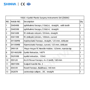 Juego de Instrumentos SHINVA para Cirugía de <span class=keywords><strong>Bolsas</strong></span> Oculares, Instrumentos para Cirugía Plástica de Párpados, Juego de Instrumentos para Blefaroplastia - Product Image 2