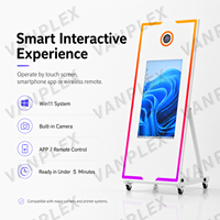 Machine professionnelle de photomaton miroir magique 65 pouces avec écran tactile intelligent 32/43 pouces pour location événementielle, paiement après utilisation