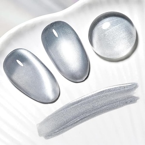 Cat Eye <b>Gel</b> <b>Nail</b> Polish Silver Glitter Magnetic Reflective Translucent Need U V Curing - Product Image 6