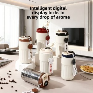 Thermos isotherme en acier inoxydable 316 avec affichage de la température, sangle de transport, cadeau portable pour étudiant - Product Image 4